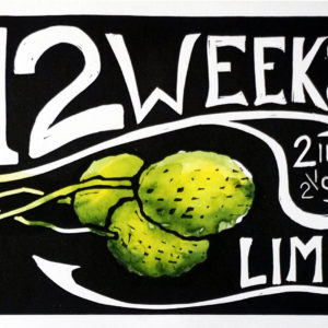 12 Weeks Lime, 2017, Woodcut Print