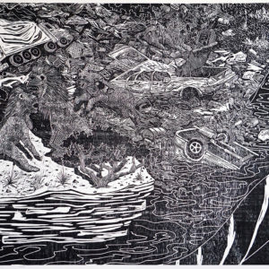 Nowhere Left, Panel 5: 2018, 28 x 40 inches, Woodcut, Edition of 6