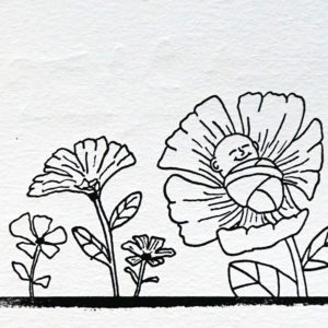 Baby Flower, 2018, 5x7 Inches, Woodcut Print