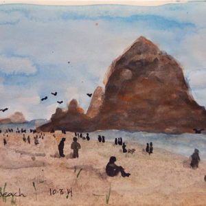 Cannon Beach Oregon, 2014, 4x6 inches, watercolor on paper
