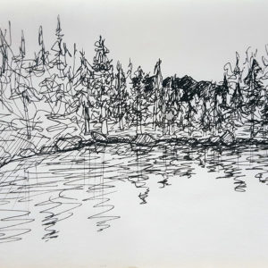 Cascade Lake, 2014, 4x6 inches, pen on paper