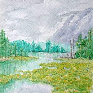 Grand Tetons National Park, 2012, 6x9 inches, watercolor on paper