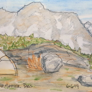 PCT Night Before Mather Pass, 2014, 4x6 inches, watercolor on paper